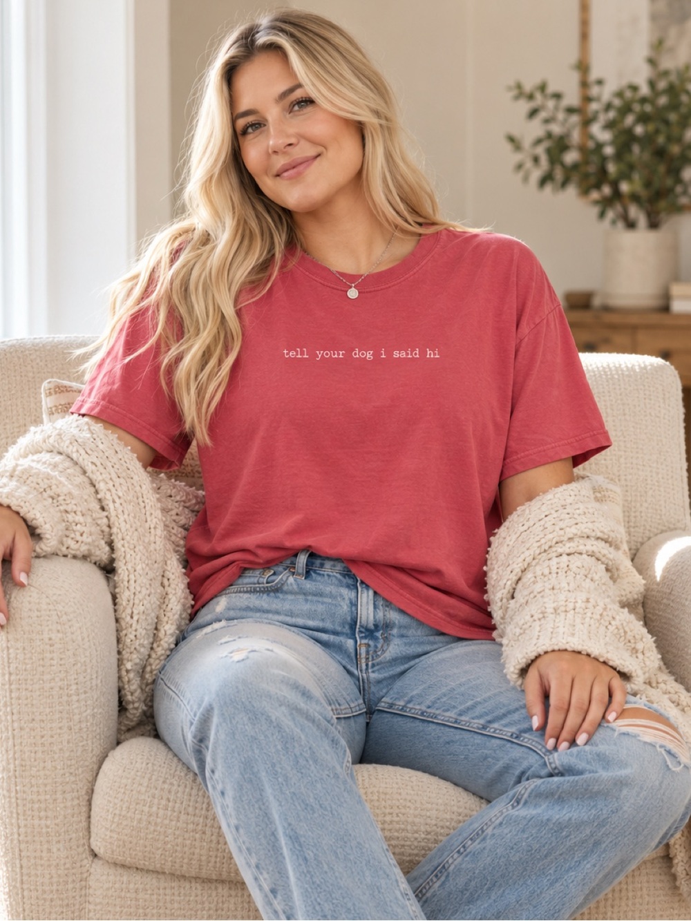 NWT WeRateDogs Tell Your Dog I Said Hi Shirt XL Faded Red Cotton Graphic Tee